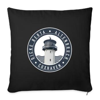 Leuchtturm Dicke Berta - Altenbruch (Cuxhaven) - Sofakissenbezug 45 x 45 cm - Schwarz - Vorne