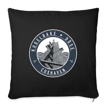 Kugelbake - Döse Cuxhaven - Sofakissenbezug 45 x 45 cm - Schwarz - Vorne