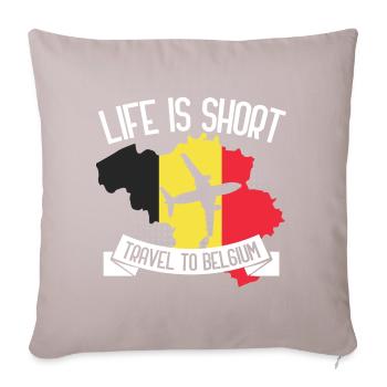 Belgien Land - Sofakissenbezug 45 x 45 cm - helles Taupe - Vorne