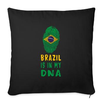 Brazil is in my DNA design / gift idea - Sofa pillowcase 17,3'' x 17,3'' (45 x 45 cm) - black - Front