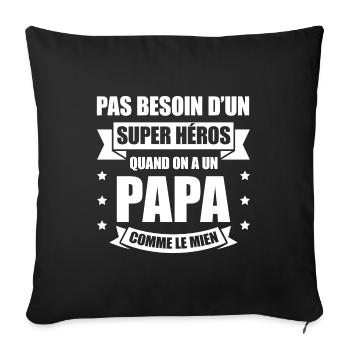 PAPA SUPER-HÉROS - Housse de coussin décorative 45 x 45 cm - noir - Devant