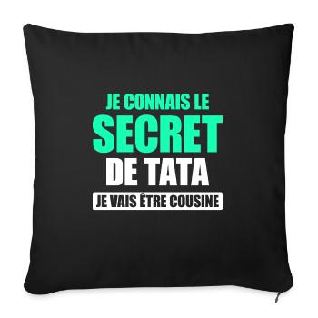 JE VAIS ETRE COUSINE - FUTUR COUSINE - Housse de coussin décorative 45 x 45 cm - noir - Devant