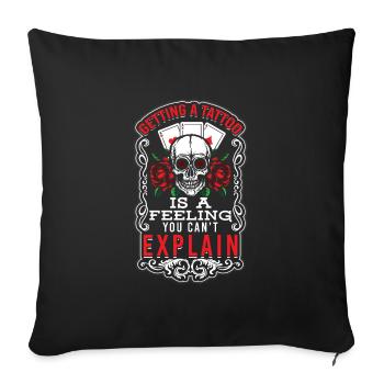 Tatoueur - Housse de coussin décorative 45 x 45 cm - noir - Devant