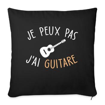 je peux pas j'ai guitare - Housse de coussin décorative 45 x 45 cm - noir - Devant