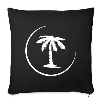 palm palm tree summer beach symbol Logo icon - Sofa pillowcase 17,3'' x 17,3'' (45 x 45 cm) - black - Front
