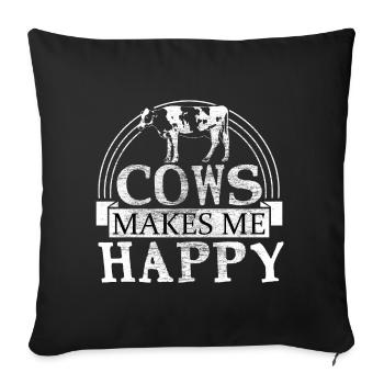 Cow cowbell animal gift - Sofa pillowcase 17,3'' x 17,3'' (45 x 45 cm) - black - Front