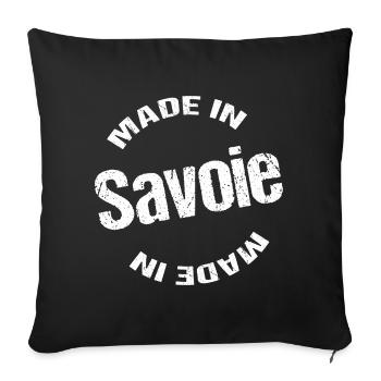 Made in Savoie white - Sofa pillowcase 17,3'' x 17,3'' (45 x 45 cm) - black - Front