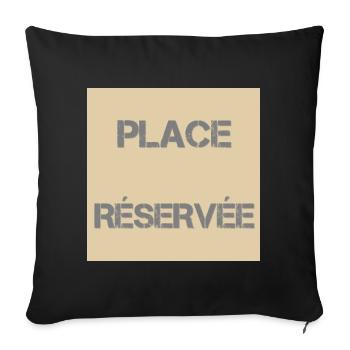 Reservierter Sitzplatz Distress Beige - Sofakissenbezug 45 x 45 cm - Schwarz - Vorne