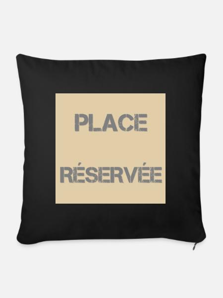 Reservierter Sitzplatz Distress Beige - Sofakissenbezug 45 x 45 cm - Schwarz