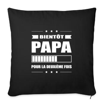 BIENTÔT PAPA POUR LA DEUXIÈME FOIS - Housse de coussin décorative 45 x 45 cm - noir - Devant