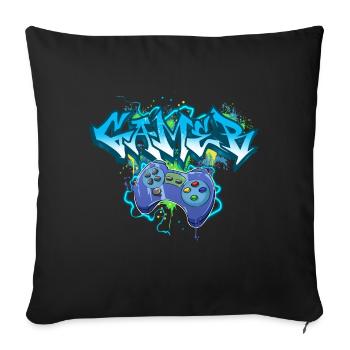 Gamer Gaming Graffiti - Sofa pillowcase 17,3'' x 17,3'' (45 x 45 cm) - black - Front