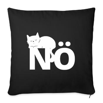 Nö - Motiv mit Katze - Sofakissenbezug 45 x 45 cm - Schwarz - Vorne