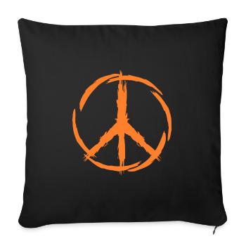Peace Symbol Zeichen Frieden - Sofakissenbezug 45 x 45 cm - Schwarz - Vorne
