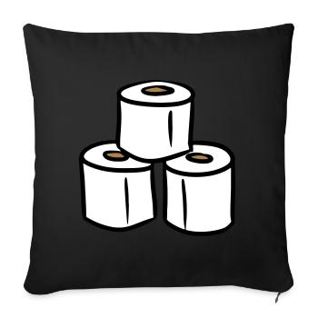 Toilet paper tower toilet paper - Sofa pillowcase 17,3'' x 17,3'' (45 x 45 cm) - black - Front