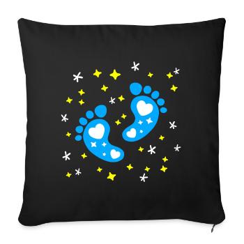 Baby Feet Offspring Pregnancy Baby Birth - Sofa pillowcase 17,3'' x 17,3'' (45 x 45 cm) - black - Front