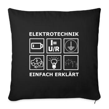 Elektrotechnik Ingenieur Studium - Sofakissenbezug 45 x 45 cm - Schwarz - Vorne