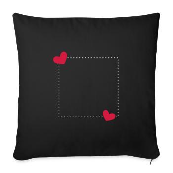 Heart Frame Ornament Line - Sofa pillowcase 17,3'' x 17,3'' (45 x 45 cm) - black - Front