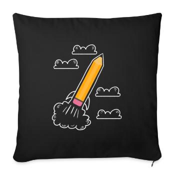 Premier jour d’école Début d’école - Housse de coussin décorative 45 x 45 cm - noir - Devant