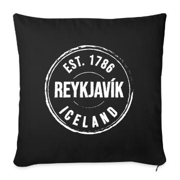 Reykjavík Seal Vintage 1786 - Sofa pillowcase 17,3'' x 17,3'' (45 x 45 cm) - black - Front