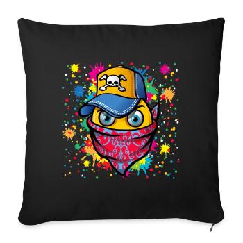 Mask and graffiti - Sofa pillowcase 17,3'' x 17,3'' (45 x 45 cm) - black - Front