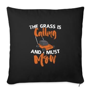 Tondeuse à gazon t-shirt - Housse de coussin décorative 45 x 45 cm - noir - Devant