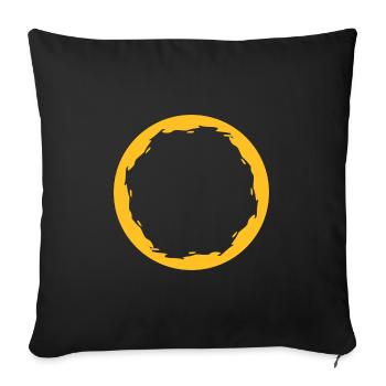Cercle Rond Jaune - Housse de coussin décorative 45 x 45 cm - noir - Devant