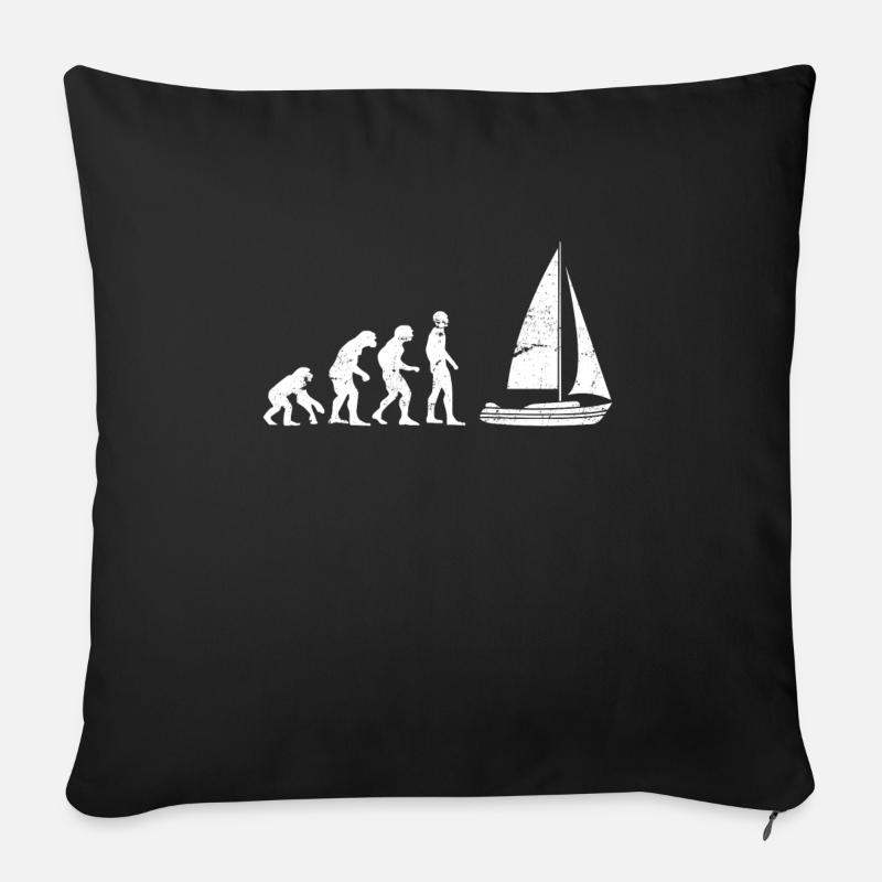 Sailboat Boater Evolution Human Development - Sofa pillowcase 17,3'' x 17,3'' (45 x 45 cm) - black
