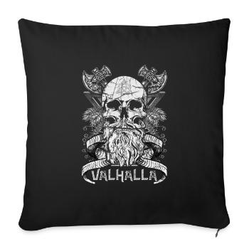Valhalla Odin Viking Motif - Housse de coussin décorative 45 x 45 cm - noir - Devant