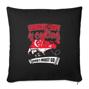 Singapore - Sofa pillowcase 17,3'' x 17,3'' (45 x 45 cm) - black - Front