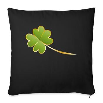 4 feuilles de trèfle - Housse de coussin décorative 45 x 45 cm - noir - Devant