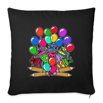School Start Balloon Pencil School Bag Start - Sofa pillowcase 17,3'' x 17,3'' (45 x 45 cm) - black - Front