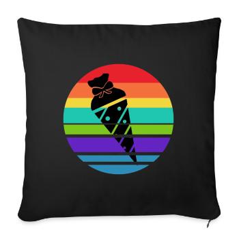 School bag sugar bag School start school start - Sofa pillowcase 17,3'' x 17,3'' (45 x 45 cm) - black - Front