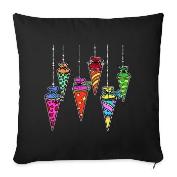 School bag sugar bag school start school start school start - Sofa pillowcase 17,3'' x 17,3'' (45 x 45 cm) - black - Front