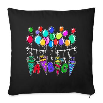 Balloon School Bag School Start School Sugar Bag - Sofa pillowcase 17,3'' x 17,3'' (45 x 45 cm) - black - Front
