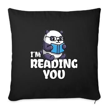 Panda Psychologue - Housse de coussin décorative 45 x 45 cm - noir - Devant