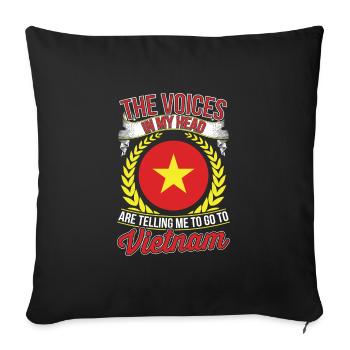Les voix Dans Ma tête Le Vietnam - Housse de coussin décorative 45 x 45 cm - noir - Devant