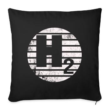 H2 Hydrogen Future Green Future - Sofa pillowcase 17,3'' x 17,3'' (45 x 45 cm) - black - Front