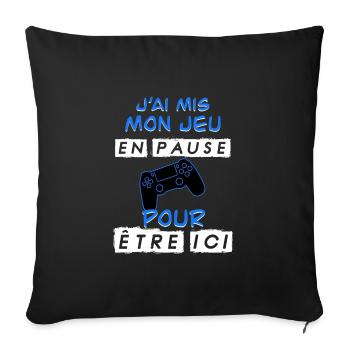 Jeu en pause - Housse de coussin décorative 45 x 45 cm - noir - Devant