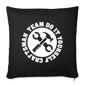 Team Crafts DIY Friends Friends Company Craftsman - Housse de coussin décorative 45 x 45 cm - noir - Devant