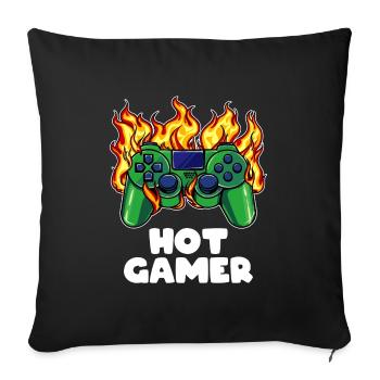 Gamer Zocker Controller - Sofakissenbezug 45 x 45 cm - Schwarz - Vorne
