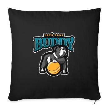 Mignon chien de baseball cadeau chiens et baseball - Housse de coussin décorative 45 x 45 cm - noir - Devant