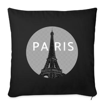 Paris City Tour Eiffel France France Paris - Housse de coussin décorative 45 x 45 cm - noir - Devant