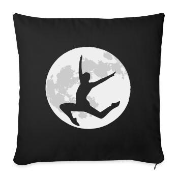 Dancers dance in front of a full moon - Sofa pillowcase 17,3'' x 17,3'' (45 x 45 cm) - black - Front