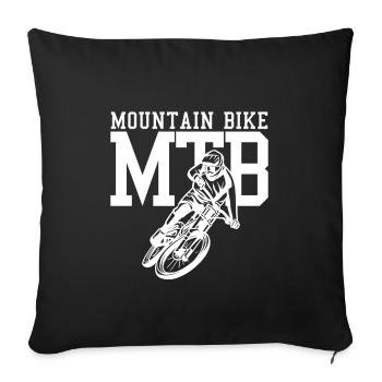 VTT mountain bike - Housse de coussin décorative 45 x 45 cm - noir - Devant