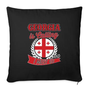 Georgia calls and I have to go - Sofa pillowcase 17,3'' x 17,3'' (45 x 45 cm) - black - Front