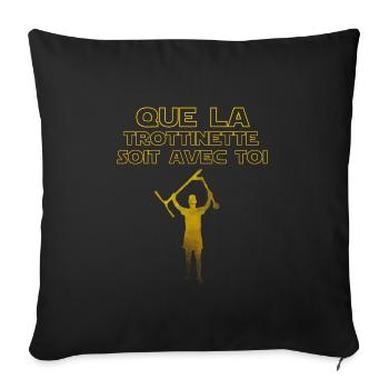 Que la trottinette soit avec toi - Housse de coussin décorative 45 x 45 cm - noir - Devant