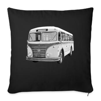 Bus IFA H6B Werdau DDR Oldtimer Ostalgie - Housse de coussin décorative 45 x 45 cm - noir - Devant