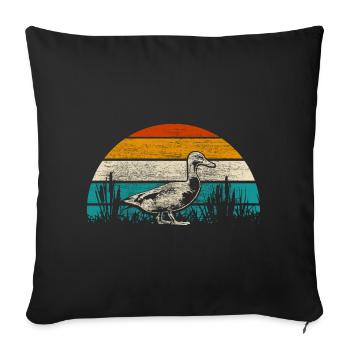 Duck Feeding Animals Gift - Sofa pillowcase 17,3'' x 17,3'' (45 x 45 cm) - black - Front
