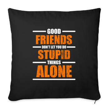 Friends Love Best Friend - Sofa pillowcase 17,3'' x 17,3'' (45 x 45 cm) - black - Front