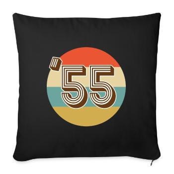 1955 Vintage Millésime - Housse de coussin décorative 45 x 45 cm - noir - Devant